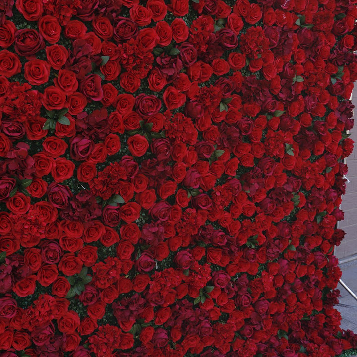 Red Rose Peony Hydrangea, Artificial Flower Wall, Wedding Party Backdrop