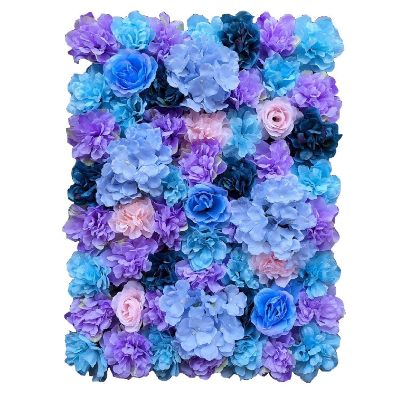 Blue And Purple And Pink Rose Artificial Flower Wall Backdrop Blue And Purple And Pink Rose Artificial Flower Wall Backdrop