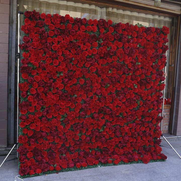 Red Rose Peony Hydrangea, Artificial Flower Wall, Wedding Party Backdrop