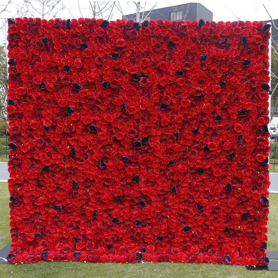 Red Purple Roses, Artificial Flower Wall, Wedding Party Backdrop