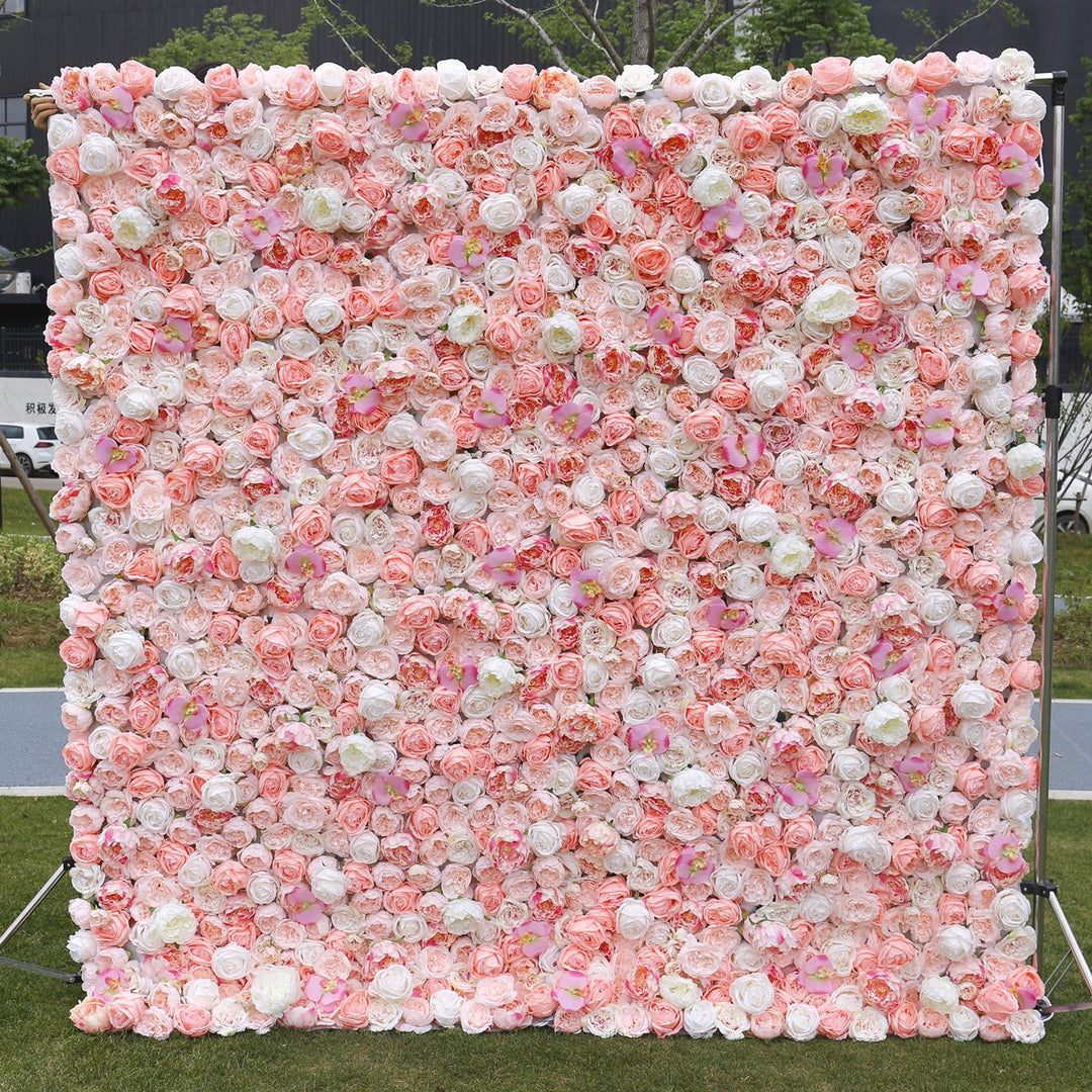 White Pink Rose Phalaenopsis, Artificial Flower Wall, Wedding Party Backdrop