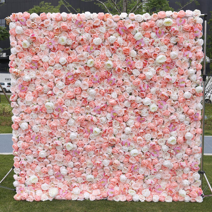 White Pink Rose Phalaenopsis, Artificial Flower Wall, Wedding Party Backdrop