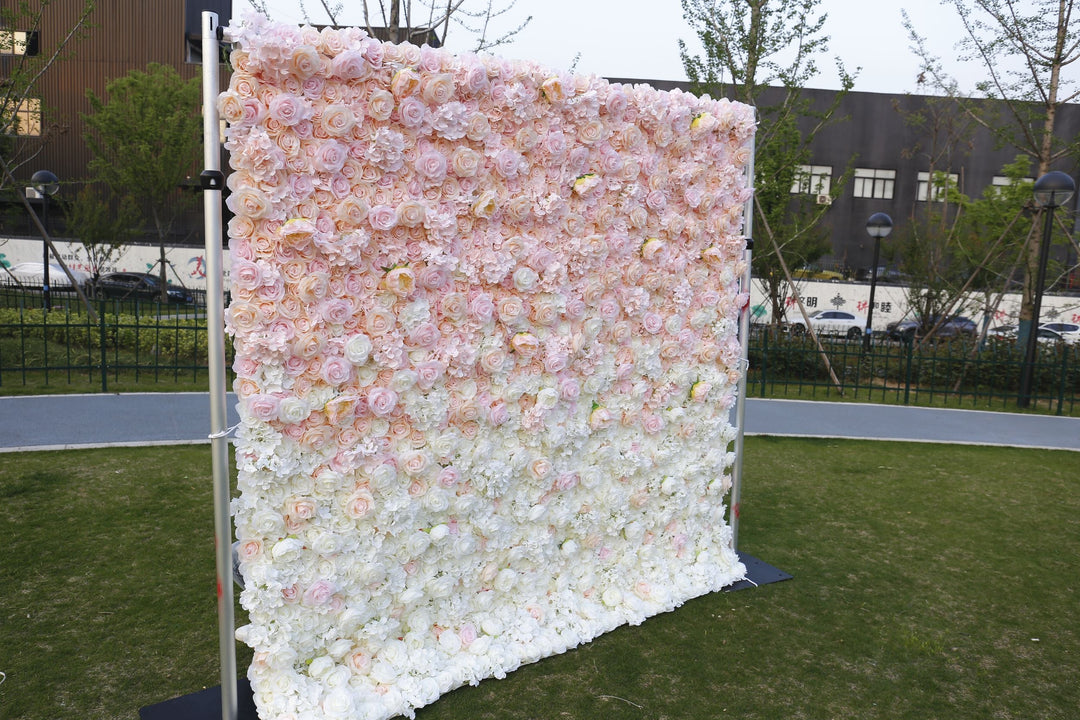 Pink And White Rose, Artificial Flower Wall, Wedding Party Backdrop