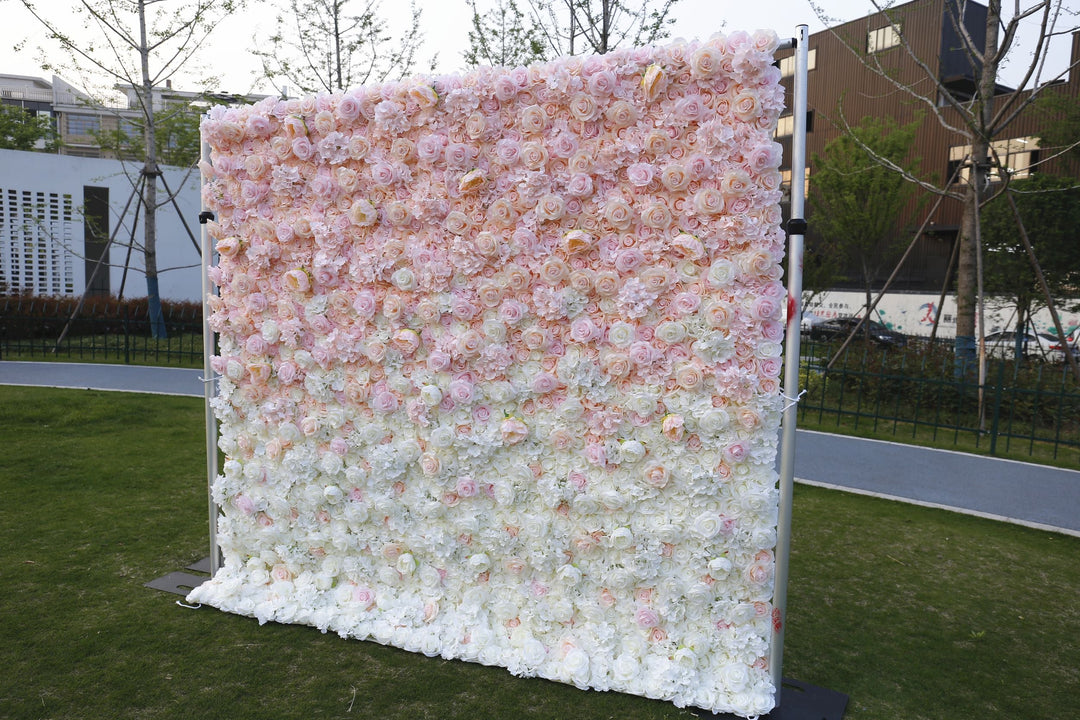 Pink And White Rose, Artificial Flower Wall, Wedding Party Backdrop