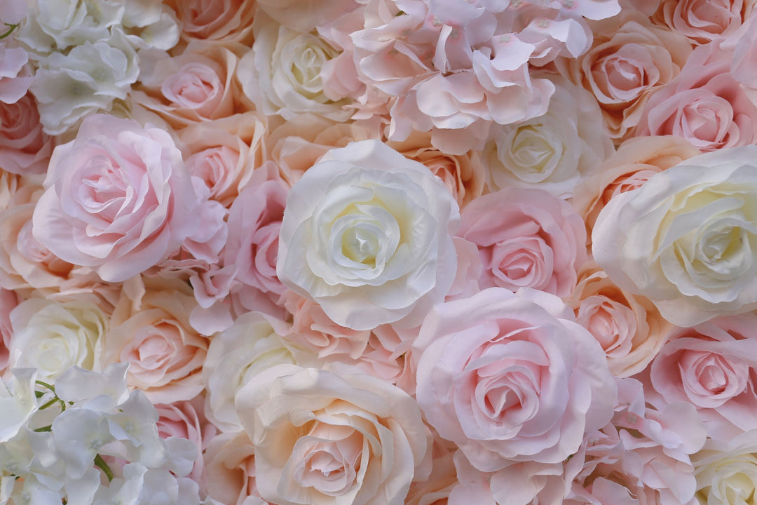 Pink And White Rose, Artificial Flower Wall, Wedding Party Backdrop