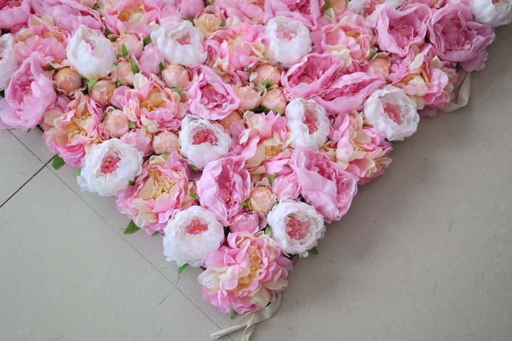 Pink And White Peony Flowers, Artificial Flower Wall, Wedding Party Backdrop
