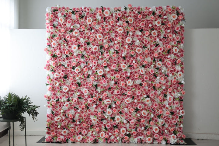 Pink And White Roses, Artificial Flower Wall, Wedding Party Backdrop