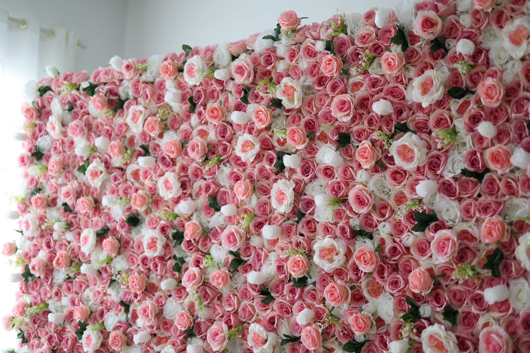 Pink And White Roses, Artificial Flower Wall, Wedding Party Backdrop