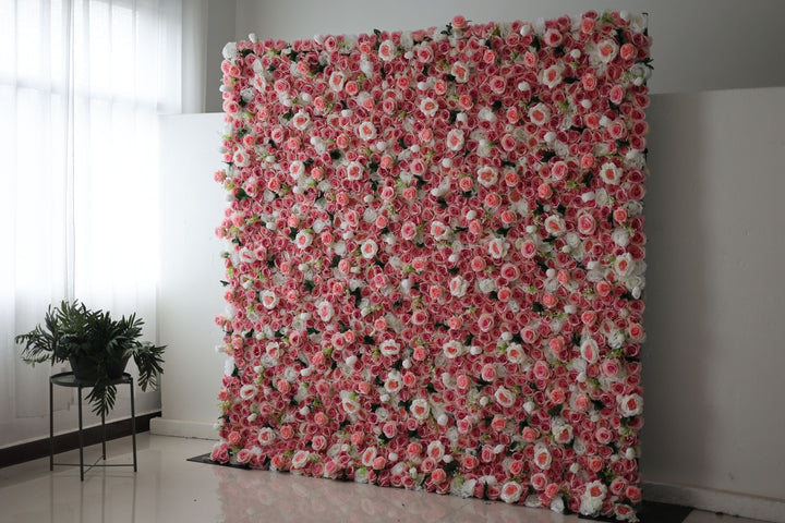 Pink And White Roses, Artificial Flower Wall, Wedding Party Backdrop