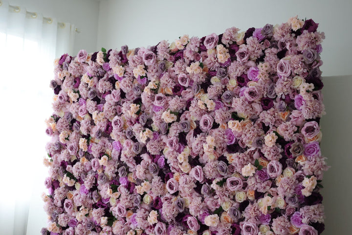 Purple Roses And Hydrangeas And Peonies, Artificial Flower Wall, Wedding Party Backdrop