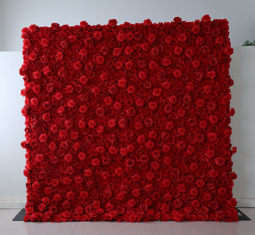 Red Roses, 3D, Fabric Backing Artificial Flower Wall