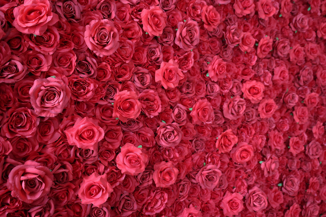 Red Roses, 3D, Fabric Backing Artificial Flower Wall