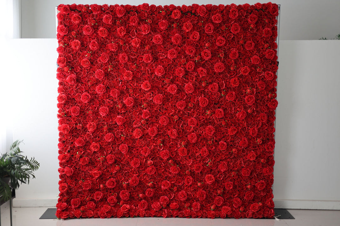 Red Roses, Artificial Flower Wall, Wedding Party Backdrop