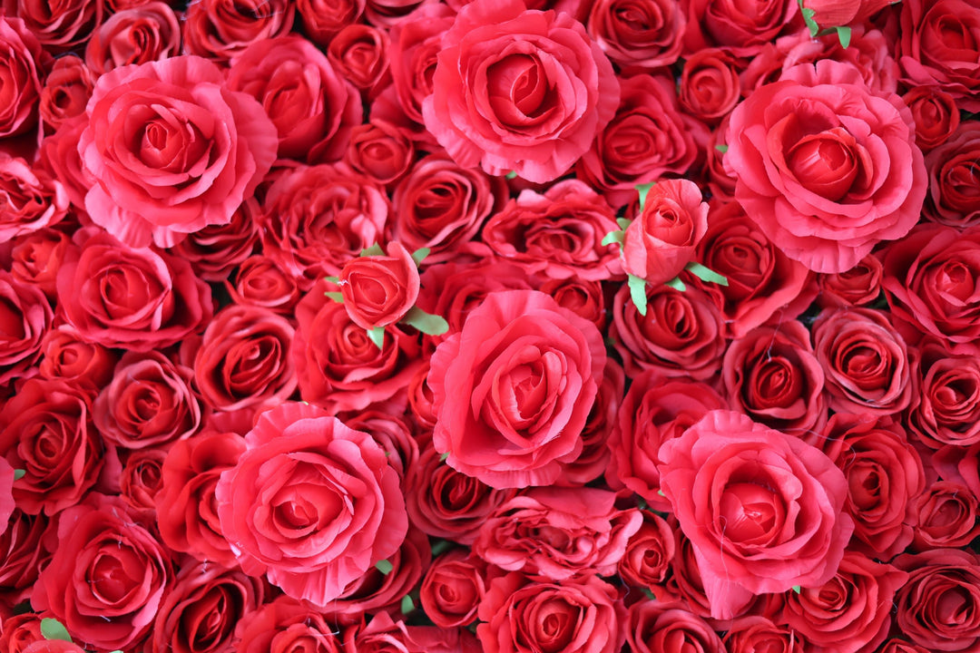 Red Roses, Artificial Flower Wall, Wedding Party Backdrop