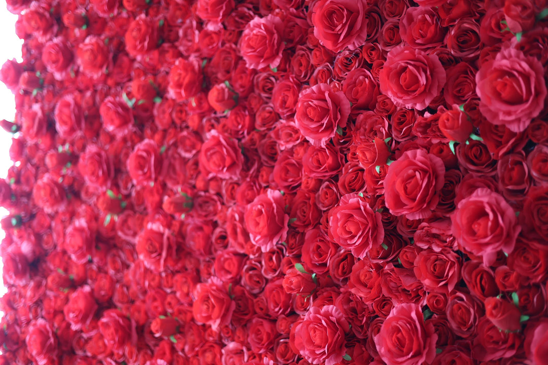 Red Roses, Artificial Flower Wall, Wedding Party Backdrop
