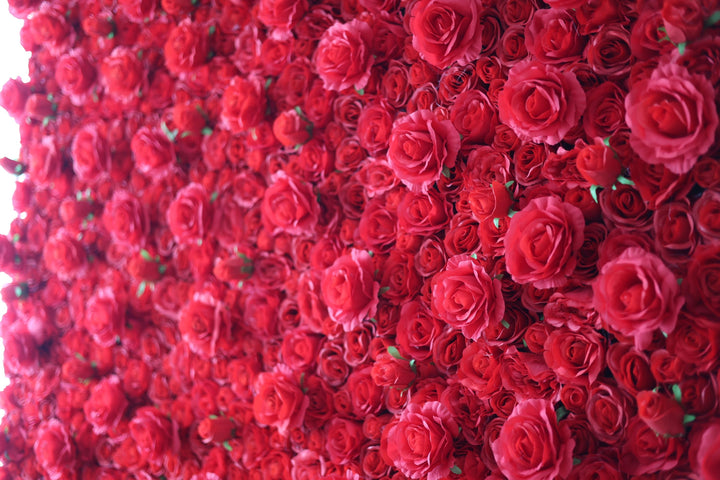 Red Roses, Artificial Flower Wall, Wedding Party Backdrop