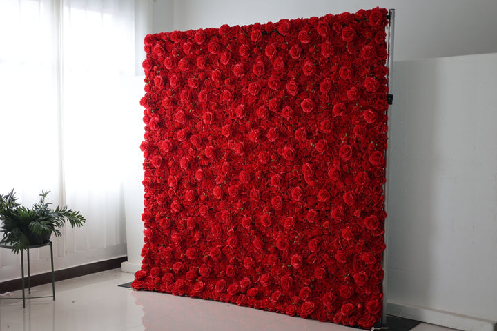 Red Roses, Artificial Flower Wall, Wedding Party Backdrop