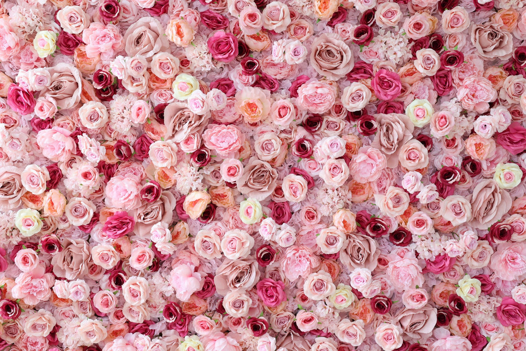 Rose And Pink Roses, Artificial Flower Wall, Wedding Party Backdrop