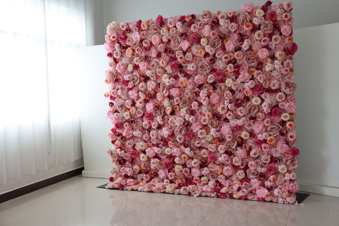 Rose And Pink Roses, Artificial Flower Wall, Wedding Party Backdrop
