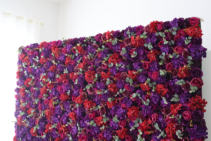 Roses And Hydrangeas In Rose And Purple, Artificial Flower Wall, Wedding Party Backdrop