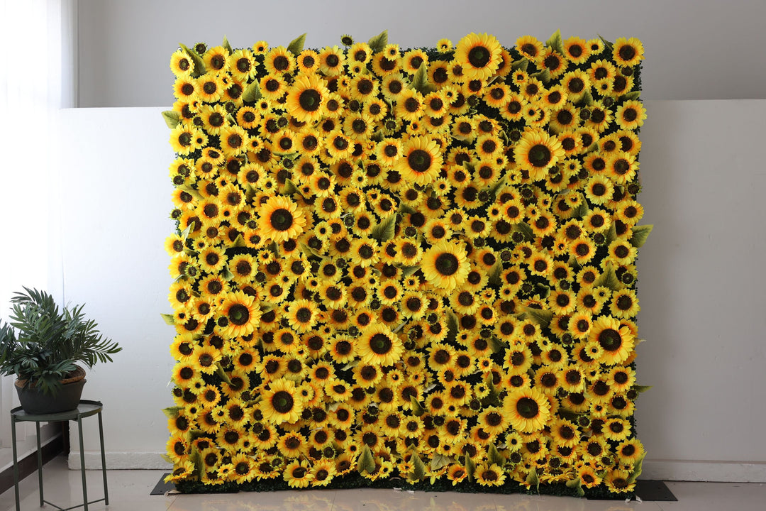 Sunflower Wall, Artificial Flower Wall, Wedding Party Backdrop