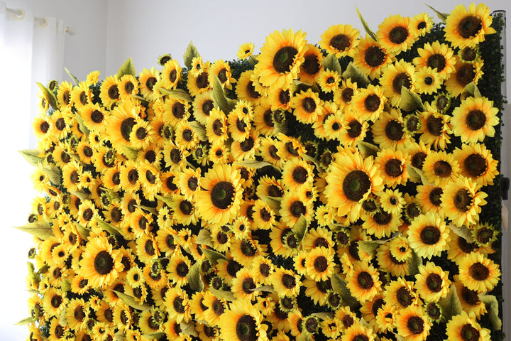 Sunflower Wall, Artificial Flower Wall, Wedding Party Backdrop