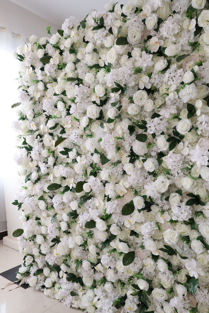 White Rose, Reed Pampas Grass, Artificial Flower Wall, Wedding Party Backdrop