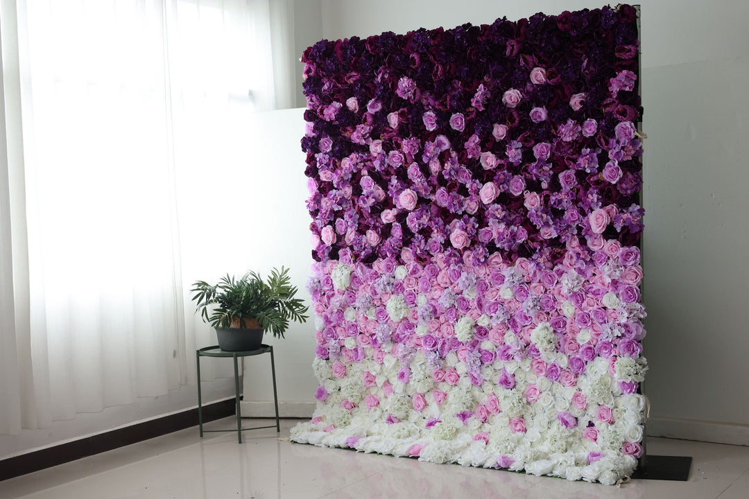 White And Pink And White Roses And Hydrangeas And Peonies, Artificial Flower Wall Backdrop