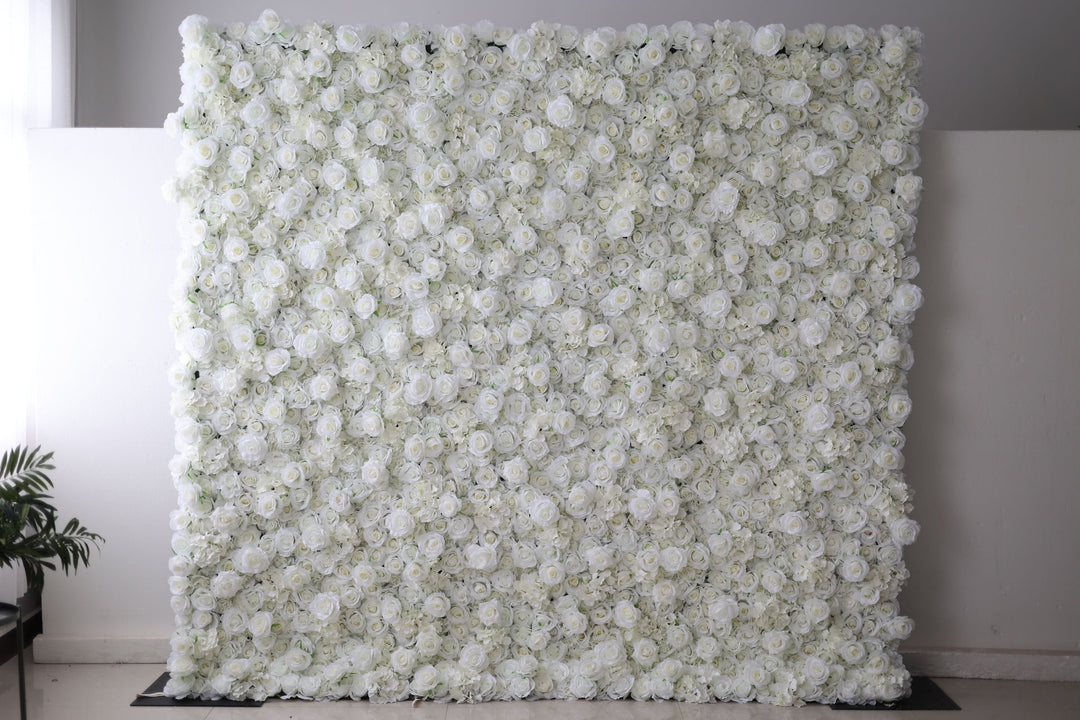 White Roses And Hydrangeas, Artificial Flower Wall, Wedding Party Backdrop