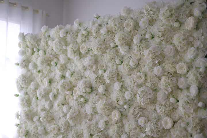White Roses And Hydrangeas And Peonies, Artificial Flower Wall, Wedding Party Backdrop