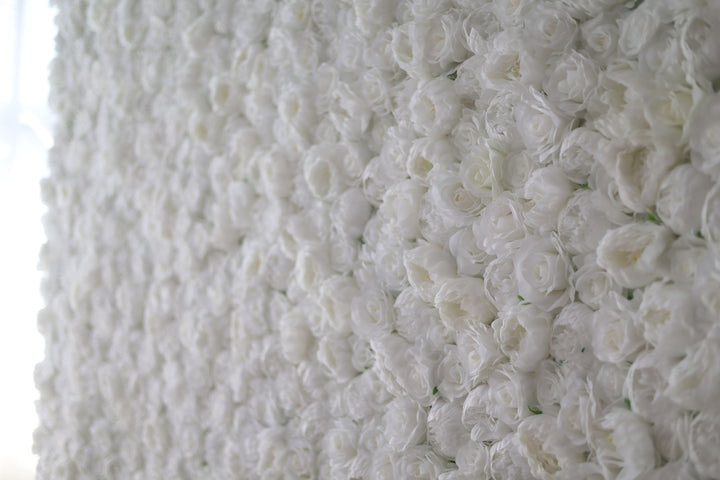 White Roses And Peonies, Artificial Flower Wall, Wedding Party Backdrop