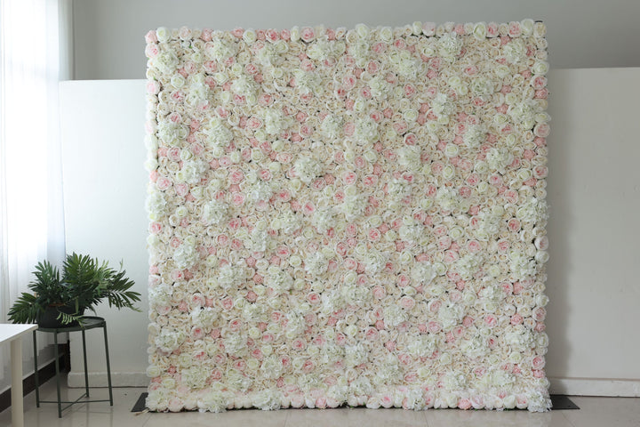 White Roses And Peonies And Hydrangeas And Pink Peonies, Artificial Flower Wall Backdrop