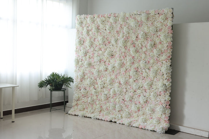 White Roses And Peonies And Hydrangeas And Pink Peonies, Artificial Flower Wall Backdrop