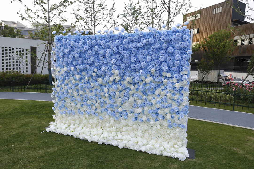 5D Blue Rose, Artificial Flower Wall, Wedding Party Backdrop