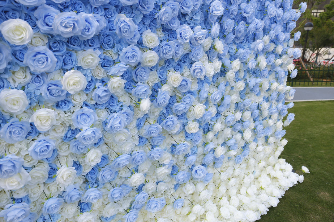 5D Blue Rose, Artificial Flower Wall, Wedding Party Backdrop