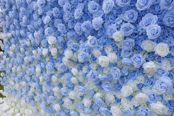 5D Blue Rose, Artificial Flower Wall, Wedding Party Backdrop