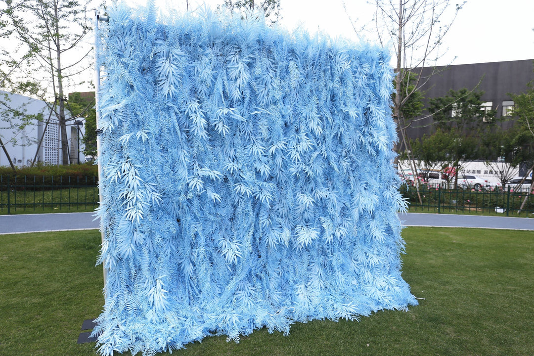 Blue Feather, Artificial Flower Wall, Wedding Party Backdrop