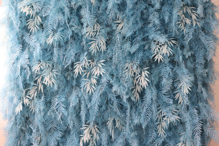 Blue Feather Flower Backdrop, Artificial Flower Wall, Wedding Party Backdrop