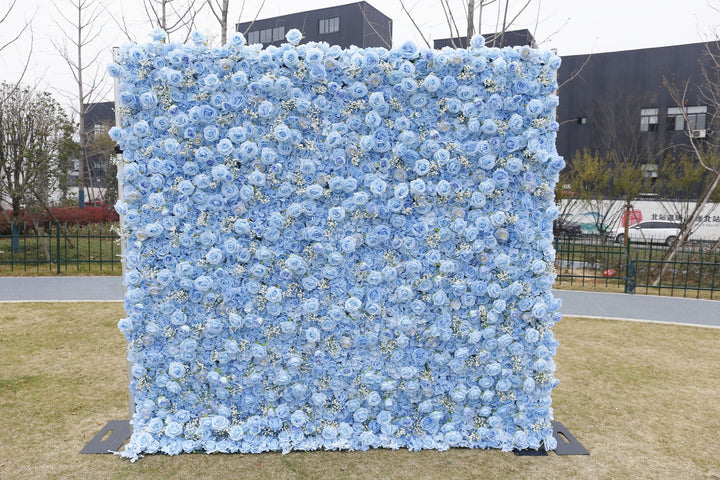 Dreamy Blue Rose, Artificial Flower Wall, Wedding Party Backdrop