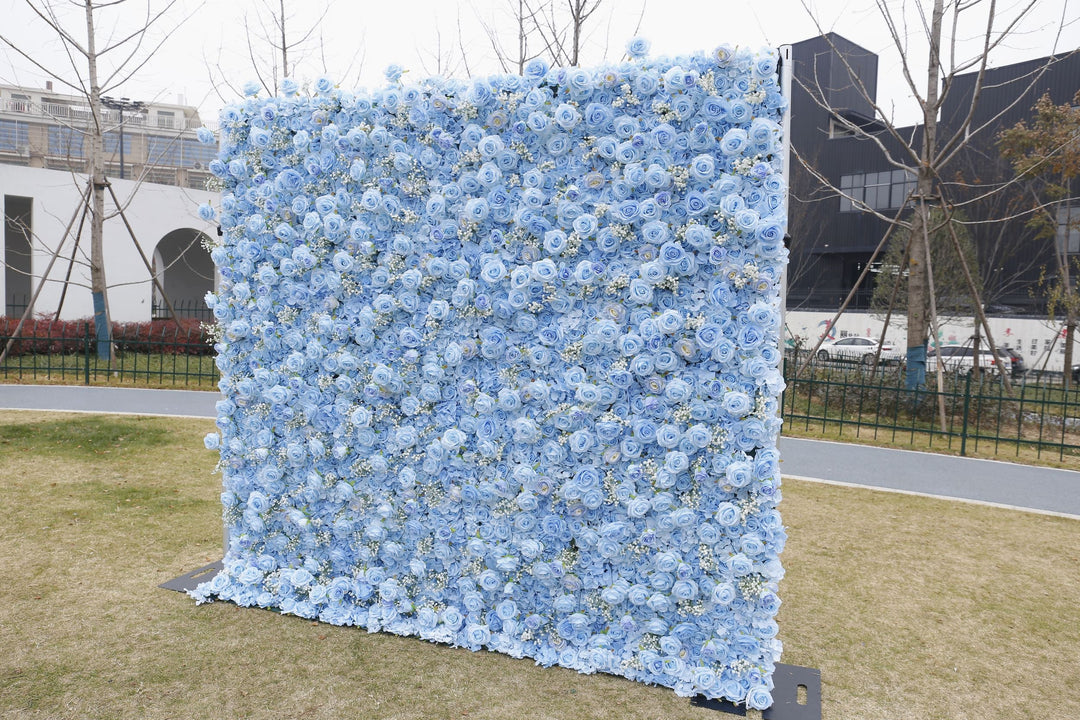 Dreamy Blue Rose, Artificial Flower Wall, Wedding Party Backdrop