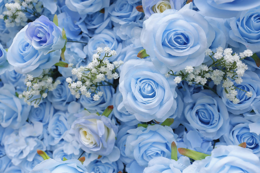 Dreamy Blue Rose, Artificial Flower Wall, Wedding Party Backdrop