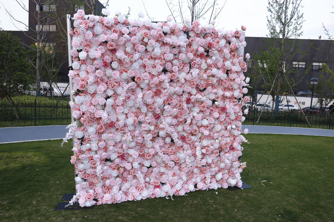 Dreamy Pink Rose, Artificial Flower Wall, Wedding Party Backdrop