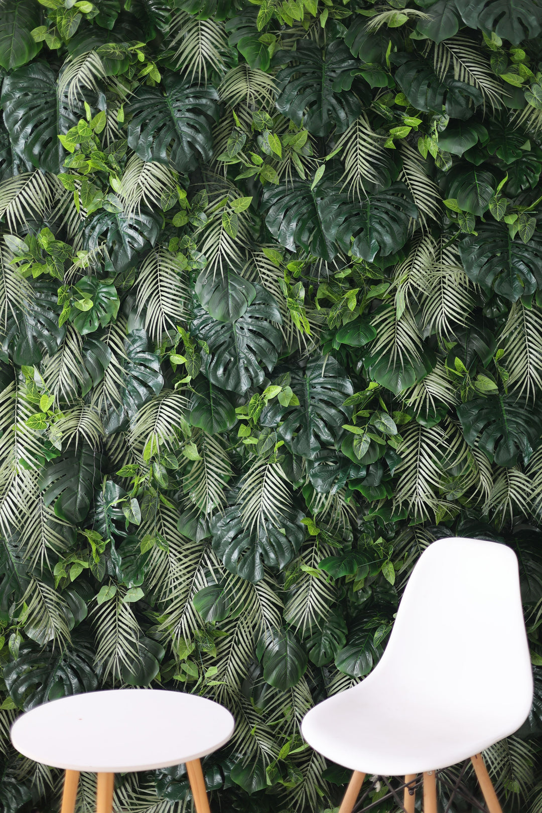 Green Silk Fern And Turtle Back Leaves Mixed Grass Wall, Artificial Flower Wall Backdrop