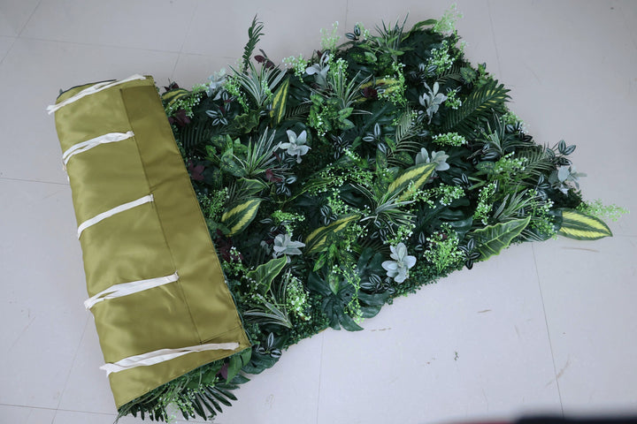 Mixed Grass In Green, 5D, Fabric Backing Artificial Flower Wall