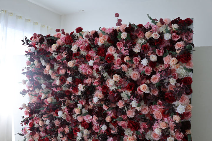 Mixed Rose, Reed Pampas Grass, Artificial Flower Wall, Wedding Party Backdrop