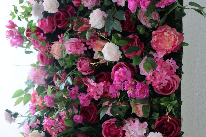 Mixed Rose, Reed Pampas Grass, Artificial Flower Wall, Wedding Party Backdrop