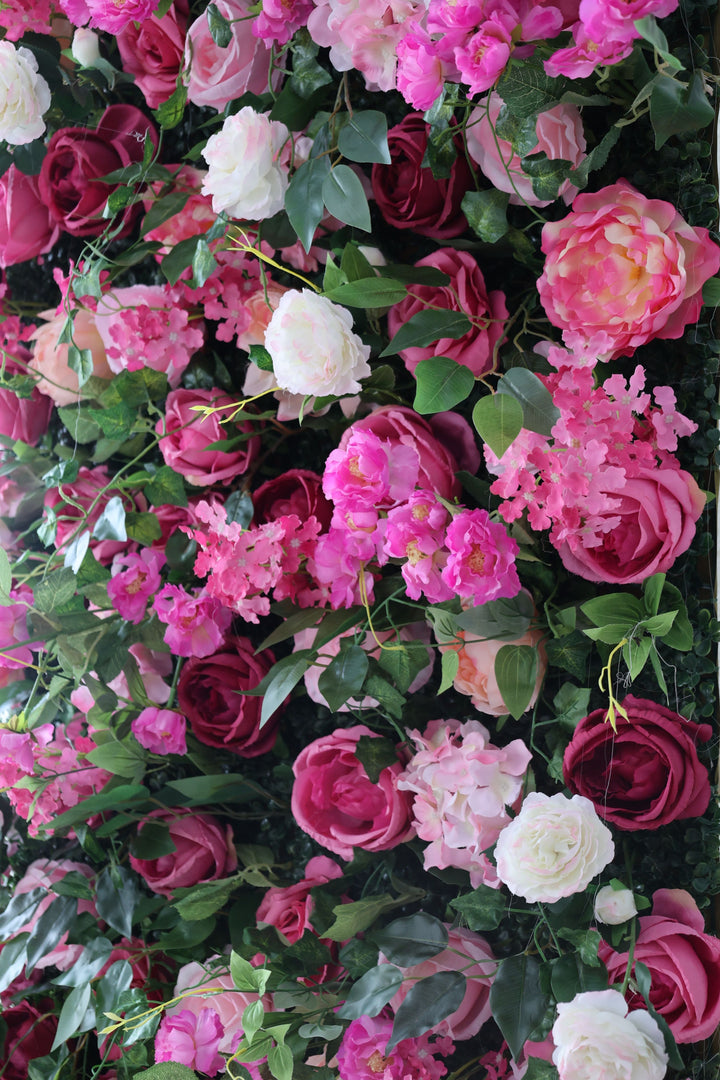 Mixed Rose, Reed Pampas Grass, Artificial Flower Wall, Wedding Party Backdrop