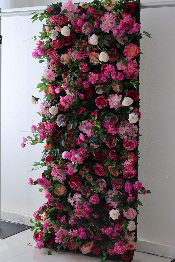 Mixed Rose, Reed Pampas Grass, Artificial Flower Wall, Wedding Party Backdrop