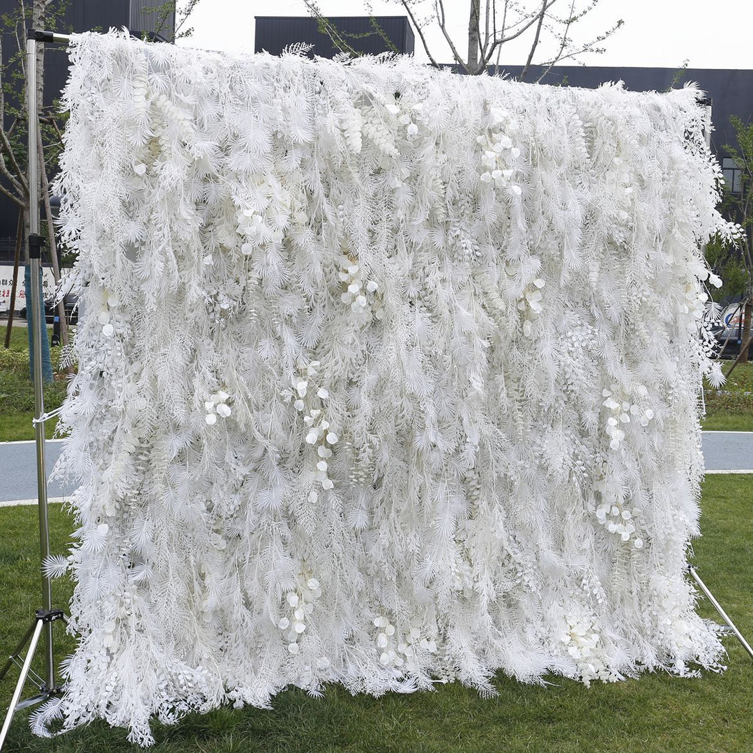 White Misty, Artificial Flower Wall Backdrop