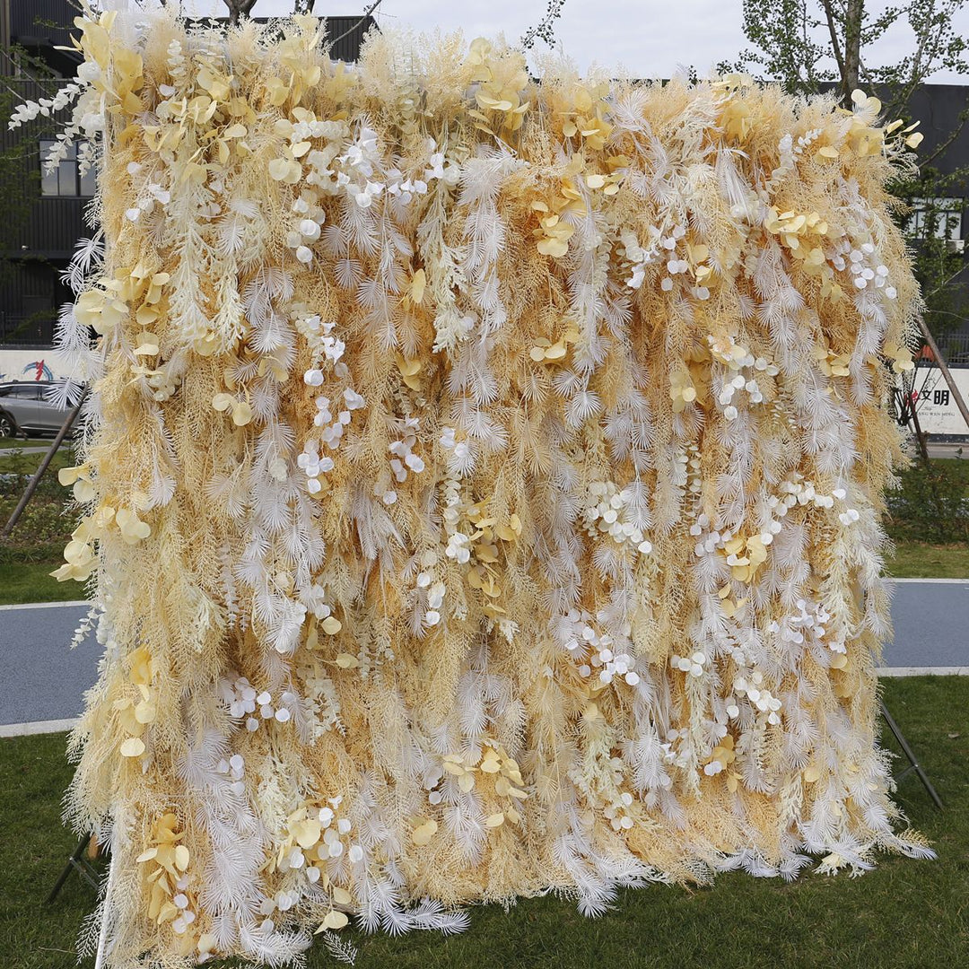 Champagne Misty, Artificial Flower Wall Backdrop